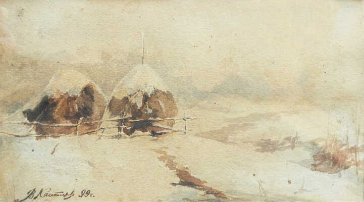 Неизвестный художник (Каптерев В.). Зимний пейзаж 